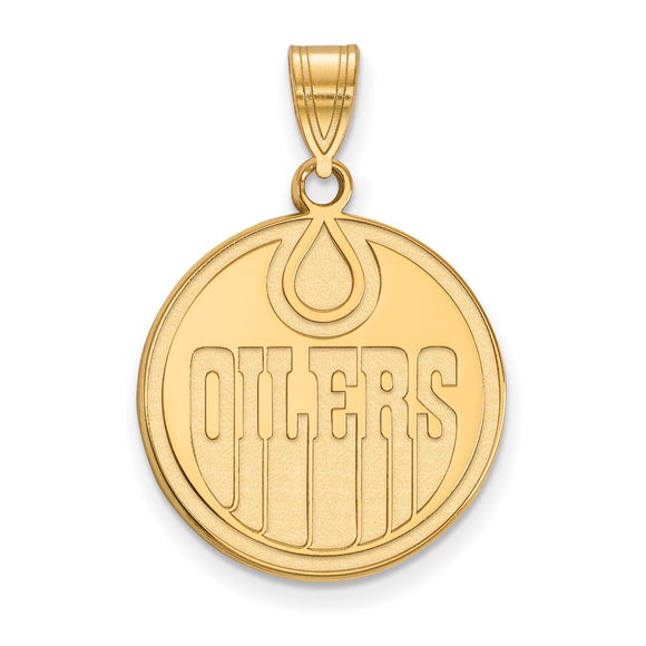 14k Gold NHL LogoArt Edmonton Oilers Large Pendant
